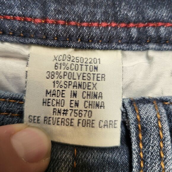 MBX Jeans Mens 34x29 Blue Slim Fit Straight Leg Distressed Stretch Denim - Picture 5 of 10